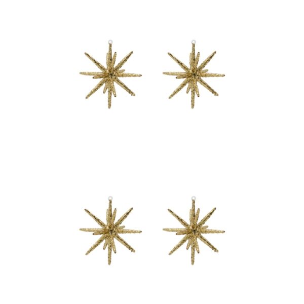 Julestjerne - guld m. glimmer