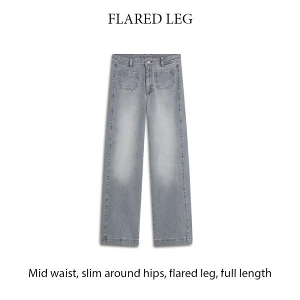 Flared jeans comford grey denim