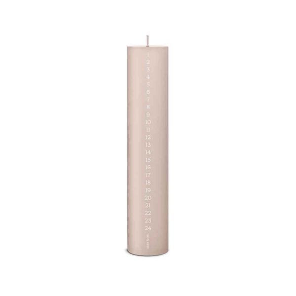 Kalenderlys Linen grey - H25cm